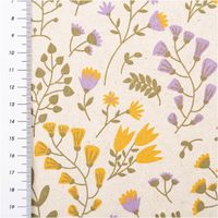 94760-Tischdeckenstoff-abwaschbar-Canvas-beschichtet-Blumen-Blaetter-natur-lila-gelb-gruen-1-48m-Breite-IMG-4632.jpg Abwaschbarer Canvas-Tischdeckenstoff, beschichtet, 1,48 m breit – naturheller Grund mit zarten Wiesenblumen in Lila und Gelb sowie olivfarbenen Blätterranken, frisch und charmant - mit Massband