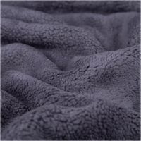Teddy Fleece Baumwoll Krimmer Plüschstoff einfarbig jeansblau 1,6m Breite Detailaufnahme eines grauen Flauschstoffs mit weicher, dichter Textur.