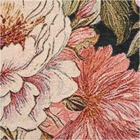 94771-Gobelin-Stoff-Jacquard-Dekostoff-Pfingstrosenblueten-dunkelblau-rosa-1-50m-Breite-IMG-4579.jpg Gobelin-Jacquard-Dekostoff, 1,50 m breit, in Dunkelblau mit üppigem Pfingstrosenmotiv in Creme, Rosa, Altrosa und Olive – detailreich gewebt und ausdrucksstark für edle Dekorationsprojekte - Nahaufnahme