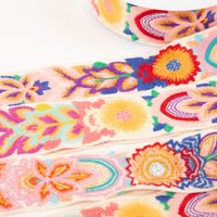 94790-Bestickte-Blumenborte-Boho-ecru-bunt-8-8cm-Breite-IMG-4409.jpg Bestickte Blumenborte im Boho-Stil, 8,8 cm breit, auf Ecru-Grund mit detailreichen Blüten in Lila, Rot, Orange, Gelb, Pink und Blau – ein lebhafter Hingucker für Textilien aller Art - Vollansicht