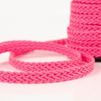 Neonborte Flechtborte neon pink 1,5cm Geflochtenes Band in Pink aus synthetischem Material