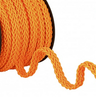 Neon orange Flechtborte Tresse mit geflochtener Struktur auf einer Rolle