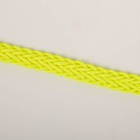 Detailansicht der Neon-Flechtborte in Gelb mit gleichmäßigem Flechtmuster über die gesamte Breite