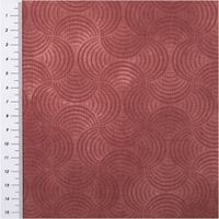 Baumwollstoff Popeline Vintage Washed, 1,40 m breit – Weinrot-Grund mit dezent tonigem Bogenmuster in geschwungener Kreisoptik, leicht verblasster Look, weich und vielseitig einsetzbar - mit Massband