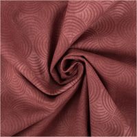 Baumwollstoff Popeline Vintage Washed, 1,40 m breit – Weinrot-Grund mit dezent tonigem Bogenmuster in geschwungener Kreisoptik, leicht verblasster Look, weich und vielseitig einsetzbar - kunstvoll eingedreht in Falten