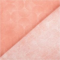 Baumwollstoff Popeline Vintage Washed, 1,40 m breit – sanft gewaschener Altrosa-Grund mit dezent tonigem Bogenmuster in geschwungener Kreisoptik, weich und leicht verblasst, ideal für Näh- und Patchworkprojekte - mit Rueckseite