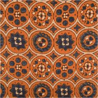 94824-Baumwollstoff-Voile-Sommerdruck-Ornamente-Ocker-Blau-1-40m-Breite-IMG-4250.jpg Baumwollstoff Voile, 1,40 m breit – leuchtend ockerfarbener Grund mit detailreichen, orientalischen Medaillon-Ornamenten in Marineblau und Cremeweiß, fein und halbtransparent, ausdrucksstark und edel - Vollansicht