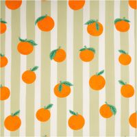 94850-Tischdeckenstoff-abwaschbar-Baumwollstoff-beschichtet-Streifen-Orangen-gruen-weiss-orange-1-48m-Breite-IMG-4991.jpg Abwaschbarer Tischdeckenstoff, beschichtet, 1,48 m breit – salbeigrün-weißes Streifenmuster mit locker verteilten großen Orangen mit grünen Blättern, frisch, sommerlich und mediterran - Vollansicht