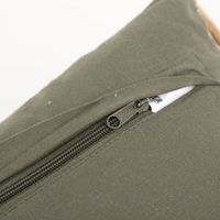 Dekokissen Kolibri Blätter grün gelb beige Grünes Kissen mit Reißverschluss aus Stoff