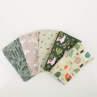 94864-Baumwollstoff-Kinder-Patchwork-Set-mit-5-Stoffabschnitten-44x55cm-IMG-5237.jpg Fünf Baumwollstoffe mit Dinosauriern, Hasen, Füchsen, Lamas und Waldmotiven für Kinderprojekte.