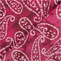 Baumwoll-Voile, 1,40 m breit, in kräftigem Pink mit großflächigem Paisley-Muster in Weiß-Rosa im Batik-Look – leicht, luftig und ausdrucksstark für sommerliche Kreationen - mit Rueckseite