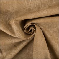 Baumwoll-Popeline „Vintage Washed", 1,40 m breit, in Beige mit grafischem Bogenmuster in Ton-in-Ton – dezent strukturiert, warm und zeitlos für Mode oder anspruchsvolle Dekorationsprojekte - kunstvoll eingedreht in Falten