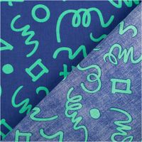 94935-Baumwollstoff-Popeline-Kritzel-blau-mint-1-48m-Breite-IMG-5776.jpg Baumwollpopeline mit mintgrünen Kritzelbuchstaben und abstrakten Formen auf kobaltblauem Grund – verspielt, modern und ausdrucksstark. Breite: 1,48 m. Ideal für Näh- und Kinderprojekte - mit Rueckseite