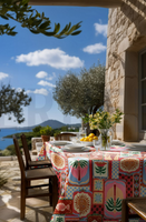 Tischdeckenstoff Meterware für Balkon, Garten und sommerliche Tischdekoration als Tischdecke im mediterranen Ambiente