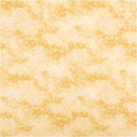 Baumwollpopeline mit cremefarbenen Kreisringen auf beige-gelbem Vintage-Washed-Untergrund – sanft changierendes Goldgelb, weich und leicht. Breite: 1,40 m. Ideal für Näh- und Quiltprojekte - Vollansicht