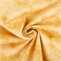 94952-Baumwollstoff-Popeline-Stoff-Kreise-Serie-Vintage-Washed-Beige-Gelb-1-40m-Breite-IMG-5668.jpg Baumwollpopeline mit cremefarbenen Kreisringen auf beige-gelbem Vintage-Washed-Untergrund – sanft changierendes Goldgelb, weich und leicht. Breite: 1,40 m. Ideal für Näh- und Quiltprojekte - kunstvoll eingedreht in Falten