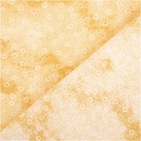 94952-Baumwollstoff-Popeline-Stoff-Kreise-Serie-Vintage-Washed-Beige-Gelb-1-40m-Breite-IMG-5669.jpg Baumwollpopeline mit cremefarbenen Kreisringen auf beige-gelbem Vintage-Washed-Untergrund – sanft changierendes Goldgelb, weich und leicht. Breite: 1,40 m. Ideal für Näh- und Quiltprojekte - mit Rueckseite