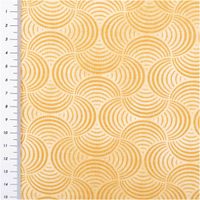 94957-Baumwollstoff-Popeline-Stoff-Bogen-Serie-Vintage-Washed-Beige-1-40m-Breite-IMG-5655.jpg Baumwollpopeline mit ineinandergreifenden Bogenlinien-Kreisen auf cremefarbenem Vintage-Washed-Untergrund – warme Honig- und Goldtöne, grafisch und leicht. Breite: 1,40 m. Ideal für Näh- und Quiltprojekte - mit Massband