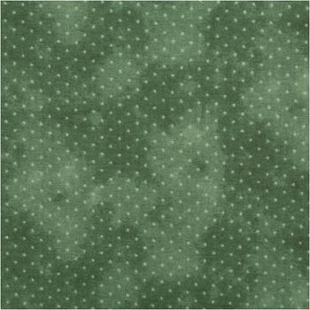 Baumwollpopeline mit zarten hellen Pünktchen auf tannengrünem Vintage-Washed-Untergrund – sanft changierend, weich und leicht. Breite: 1,40 m. Perfekt für Näh- und Quiltprojekte - Nahaufnahme