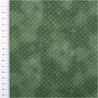 Baumwollpopeline mit zarten hellen Pünktchen auf tannengrünem Vintage-Washed-Untergrund – sanft changierend, weich und leicht. Breite: 1,40 m. Perfekt für Näh- und Quiltprojekte - mit Massband