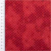 Baumwollpopeline mit tonigen Pünktchen auf rotem Vintage-Washed-Untergrund – satt changierende Rottöne, weich und leicht. Breite: 1,40 m. Perfekt für Näh- und Quiltprojekte - mit Massband