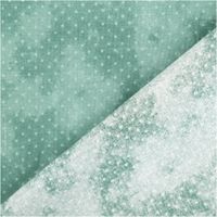 94972-Baumwollstoff-Popeline-Stoff-Puenktchen-Serie-Vintage-Washed-Mintgruen-1-40m-Breite-IMG-5542.jpg Baumwollpopeline mit feinen weißen Pünktchen auf mintgrünem Untergrund im Vintage-Washed-Look – weich, leicht und vielseitig. Breite: 1,40 m. Ideal für Näh- & Quiltprojekte - mit Rueckseite