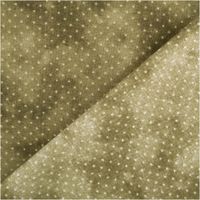 Baumwollpopeline mit cremefarbenen Pünktchen auf olivgrünem Vintage-Washed-Untergrund – warm changierende Töne, weich und leicht. Breite: 1,40 m. Ideal für Näh- und Quiltprojekte - mit Rueckseite