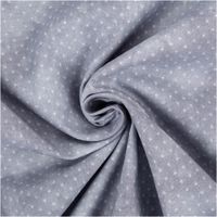 Baumwoll-Popeline „Vintage Washed", 1,40 m breit, in Hellgrau mit feinen weißen Pünktchen und leichtem Used-Look – zart, dezent strukturiert und vielseitig für Mode oder Dekoration - kunstvoll eingedreht in Falten