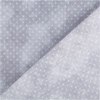 Baumwoll-Popeline „Vintage Washed", 1,40 m breit, in Hellgrau mit feinen weißen Pünktchen und leichtem Used-Look – zart, dezent strukturiert und vielseitig für Mode oder Dekoration - mit Rueckseite