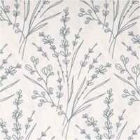 94978-Baumwollstoff-Popeline-Stoff-Blumen-Graeser-wollweiss-blau-1-45m-Breite-IMG-6153.jpg Baumwollpopeline mit zarten Konturzeichnungen von Lavendelähren, Gräsern und Knospen in Graublau auf wollweißem Grund – botanisch, minimalistisch und elegant. Breite: 1,45 m. Ideal für Kleider und Nähprojekte - Nahaufnahme