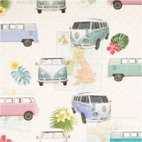 94988-Baumwollstoff-Halbpanama-VW-Bulli-Summer-All-Over-Beige-Pastell-1-40m-Breite-IMG-6052.jpg Baumwoll-Halbpanama mit VW Bullis in Pastell-Türkis, Lila und Rosa, Landkarten und Tropenblumen auf beigem Grund – nostalgisch, sommerlich und voller Fernweh. Breite: 1,40 m. Ideal für Deko und Nähprojekte - Nahaufnahme