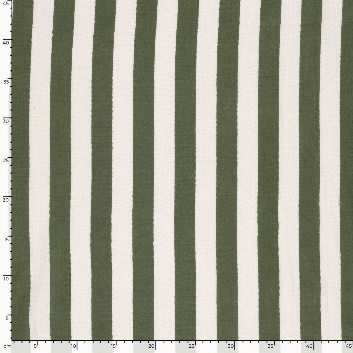 95004-Musselin-Stoff-Baumwollstoff-Streifen-khakigruen-ecru-1-50m-Breite-25327-028-5.jpg Baumwollstoff mit modernem Streifenmuster für Bekleidung und DIY-Projekte mit Maßband an zwei Seiten