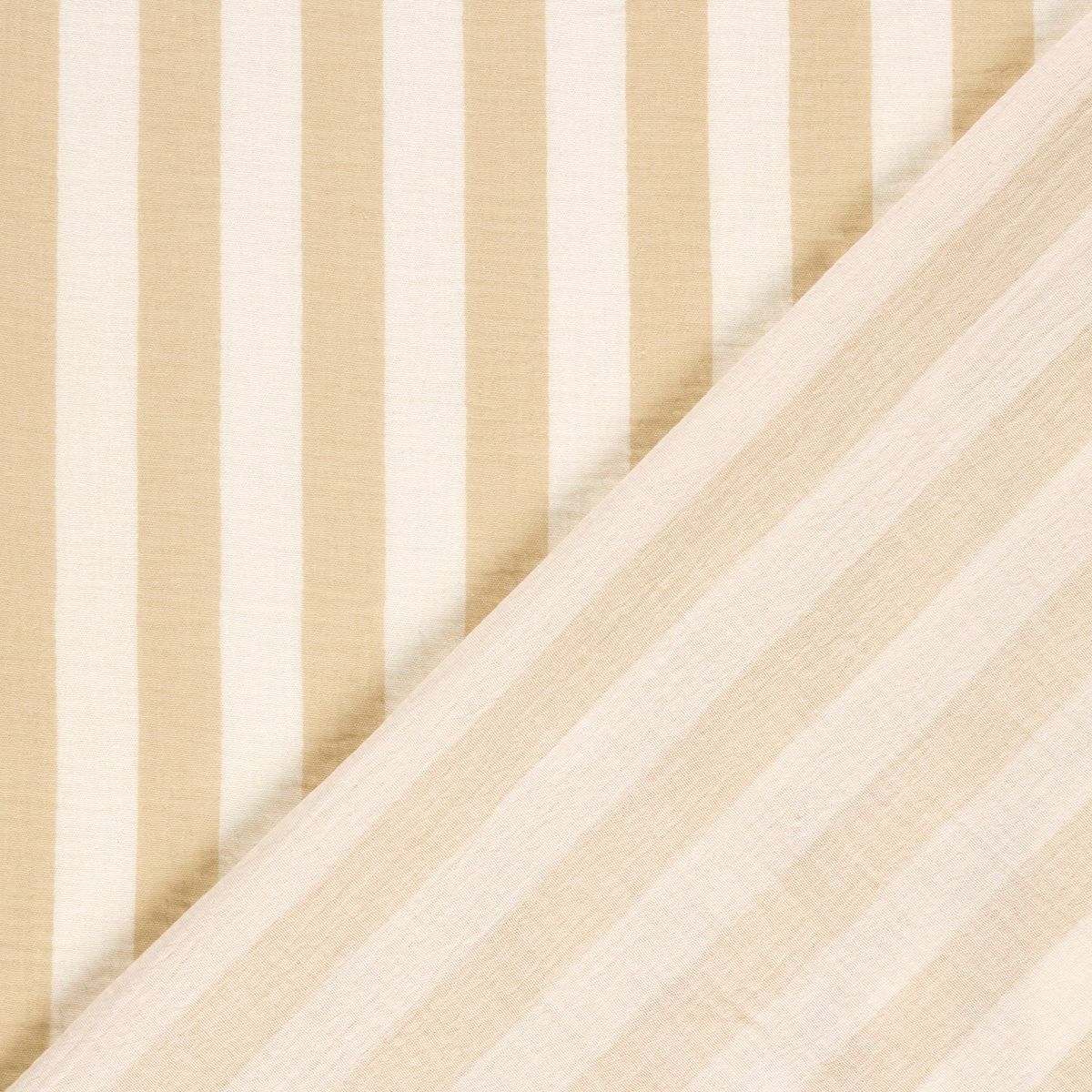 95007-Musselin-Stoff-Baumwollstoff-Streifen-beige-ecru-1-50m-Breite-25327-051-4.jpg Double Gauze Stoff mit vertikalen Streifen für Kleidung und Babyartikel mit umgeschlagener Rückseite