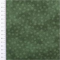 Baumwollpopeline mit tonigen Kreisringen auf tannengrünem Vintage-Washed-Untergrund – sanft changierend, weich und leicht. Breite: 1,40 m. Perfekt für Näh- und Quiltprojekte - mit Massband
