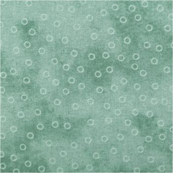 Baumwollpopeline mit weißen Kreisringen auf mintgrünem Vintage-Washed-Untergrund – sanft changierende Pastelltöne, weich und leicht. Breite: 1,40 m. Perfekt für Näh- und Quiltprojekte - Nahaufnahme