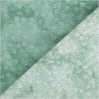 95011-Baumwollstoff-Popeline-Stoff-Kreise-Serie-Vintage-Washed-Mintgruen-1-40m-Breite-IMG-5741.jpg Baumwollpopeline mit weißen Kreisringen auf mintgrünem Vintage-Washed-Untergrund – sanft changierende Pastelltöne, weich und leicht. Breite: 1,40 m. Perfekt für Näh- und Quiltprojekte - mit Rueckseite