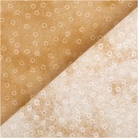 95014-Baumwollstoff-Popeline-Stoff-Kreise-Serie-Vintage-Washed-Beige-1-40m-Breite-IMG-5675.jpg Baumwollpopeline mit hellen Kreisringen auf beigefarbenem Vintage-Washed-Untergrund – warm changierendes Karamell, weich und leicht. Breite: 1,40 m. Perfekt für Näh- und Quiltprojekte - mit Rueckseite