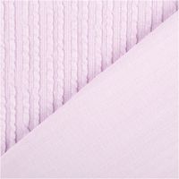 Ripp-Jacquard-Jersey aus Baumwolle mit feiner, geprägter Streifenstruktur in zartem Lila – weich, elastisch und mit angenehmer Oberflächentextur. Breite: 1,35 m. Ideal für Tops und Jerseymode - mit Rueckseite