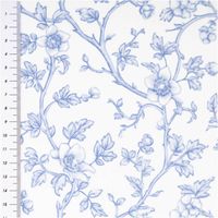 95029-Baumwollstoff-Perkal-Retro-Blumenranken-Elisabeth-ecru-blau-1-5m-Breite-IMG-6096.jpg Baumwollperkal Elisabeth mit zarten Blumenranken, Blüten und Beeren in Blau auf weißem Grund – romantisch, zeitlos und im klassischen Toile-Stil. Breite: 1,50 m. Ideal für Kleider und Heimtextiles - mit Massband