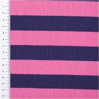 Viskose-Slub-Jersey „Happy Stripes" by Cherry Picking von Swafing, 1,60 m breit, mit gleichmäßigen breiten Längsstreifen in Pink und Dunkelblau – weich, fließend und ein klassischer Farb-Duo-Look - mit Massband