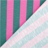 95048-Viskose-Stoff-Slub-Jersey-Happy-Stripes-by-Cherry-Picking-pink-gruen-von-Swafing-1-60m-Breite-IMG-5441.jpg Viskose-Slub-Jersey „Happy Stripes" by Cherry Picking von Swafing, 1,60 m breit, mit gleichmäßigen breiten Längsstreifen in Pink und Petrolgrün – weich, fließend und ein frischer Farb-Duo-Look - mit Rueckseite