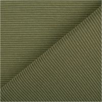 Rippjersey Ottoman in sattem Tannengrün – uni, mit feiner, horizontal verlaufender Rippenstruktur, elastisch und weich. Als Rolle aufgewickelt präsentiert. Breite: 1,50 m. Ideal für Tops, Kleider und Jerseymode - mit Rueckseite