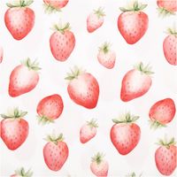95097-Baumwollstoff-Popeline-Stoff-Erdbeeren-weiss-rot-1-40m-Breite-IMG-6118.jpg Baumwollpopeline mit aquarellartig illustrierten Erdbeeren in verschiedenen Größen und Rottönen mit grünen Blättchen auf weißem Grund – zart, frisch und sommerlich. Breite: 1,40 m. Ideal für Nähprojekte - Nahaufnahme