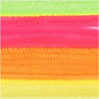 95111-Rico-Design-Chenilledraht-Mix-Neon-50cm-10er-Pack-576228-08758-03-20-1-1920x1920--1-.jpg Nahaufnahme von Chenilledrähten in Neonpink, Neonorange, Neongelb und Neongrün mit flauschiger Oberfläche