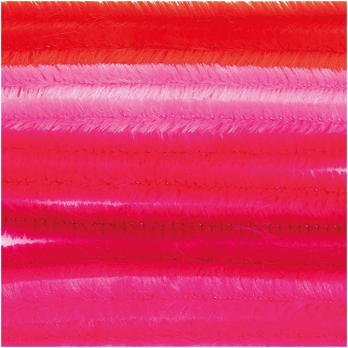 95116-Rico-Design-Chenilledraht-Mix-Rot-Pink-50cm-10er-Pack-576236-08758-03-21-1-1920x1920.jpg Nahaufnahme von Chenilledrähten in verschiedenen Rot-, Pink- und Rosatönen für kreative Bastelarbeiten