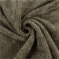 Breitcord-Stoff in gedecktem Olivgrün mit ausgeprägten, gleichmäßigen Längsrippen und samtig-weicher Oberfläche. Strapazierfähig & zeitlos – ideal für Hosen, Jacken & Accessoires. 150 cm breit - kunstvoll eingedreht in Falten