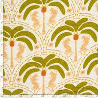 95212-Steppstoff-Musselin-Stoff-Wattierung-Doubleface-Abstrakt-Floral-fuchsia-1-30m-Breite-25279-051-6.jpg Stoffansicht mit Zentimeterskala zur Darstellung der Mustergröße des Palmen- und Pantherdesigns auf wattiertem Musselinstoff