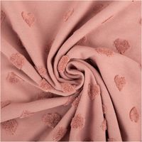 Strickstoff Feinstrick Baumwolle 3D Herzchen altrosa 160cm Breite Strickstoff Feinstrick Baumwolle 3D Herzchen altrosa 160cm Breite, Rosa mit herzförmiger Textur