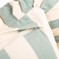 Cushion Sepp 45x45cm beach blue/dove white Cushion Sepp 45x45cm beach blue/dove white, Kissenbezug in creme und gruen mit gestreiftem Muster und Reissverschluss