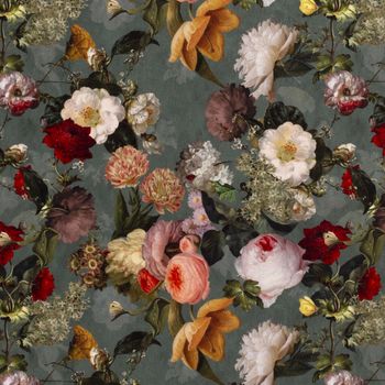 Samtstoff Vorhangstoff Velvet mit Vintage-Rosen-Digitaldruck in Mint Bunt, 140 cm breit Samtstoff Vorhangstoff Velvet mit Vintage-Rosen-Digitaldruck in Mint Bunt, 140 cm breit